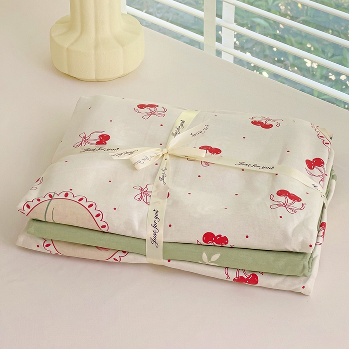 91家纺网 家纺一手货源 找家纺 暖芯优选 204新款直播爆款全棉-ins印花系列四件套纯棉三件套床单床笠 白日玫瑰