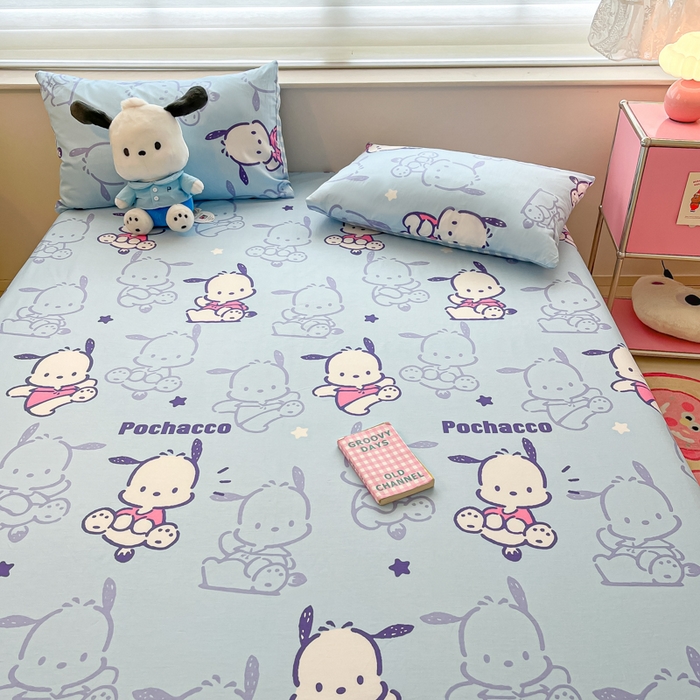 91家纺网 家纺一手货源 找家纺 金爱家 2024新款纯棉小版单品床笠 床笠款-欢乐帕哈狗