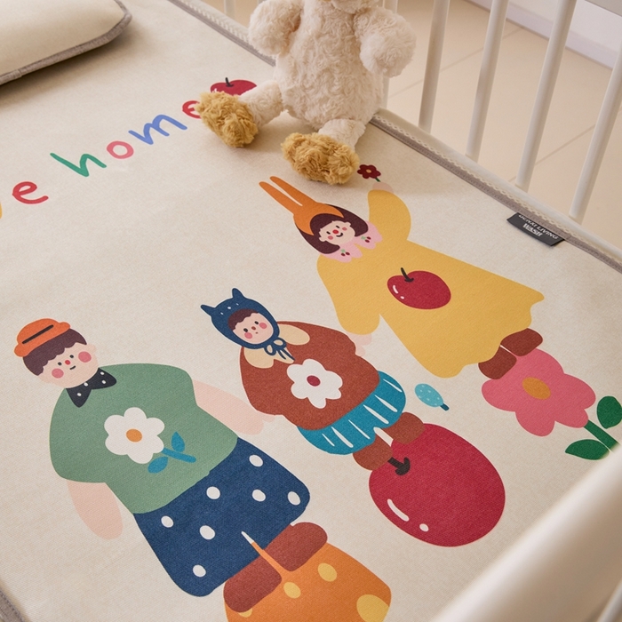 91家纺网 家纺一手货源 找家纺 本希家居 2024新款婴儿席系列高端可水洗冰丝席 美好一家婴儿席