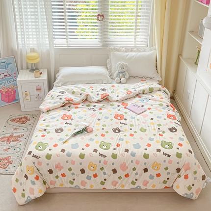 91家纺网 家纺一手货源 找家纺 （总）吉祥家纺 2024新款凉感丝印花夏被