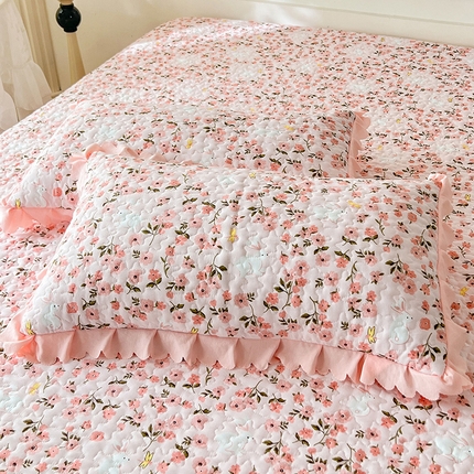 91家纺网 家纺一手货源 找家纺 漫布云2025春夏A类母婴级双层纱棉麻夹棉枕套一对泡泡纱泡泡棉全棉磨毛纯棉水洗棉夹棉花边枕套一对 