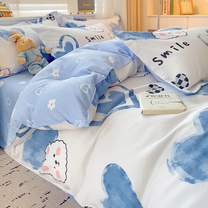 91家纺网 家纺一手货源 找家纺 优逸 2025新款植物羊绒单被套 甜心小熊