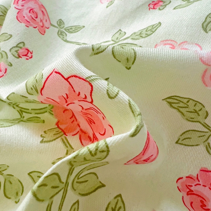 91家纺网 家纺一手货源 找家纺 暖芯优选 204新款直播爆款全棉-ins印花系列四件套纯棉三件套床单床笠 初恋旋律