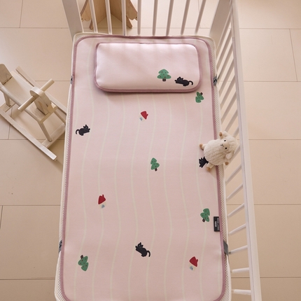 本希家居 2024新款婴儿席系列高端可水洗冰丝席 游戏小猫咪婴儿席