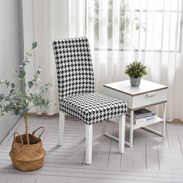 91家纺网 家纺一手货源 找家纺 兴妮雅家纺 2024新款雅芝华士椅子套黑白千鸟格