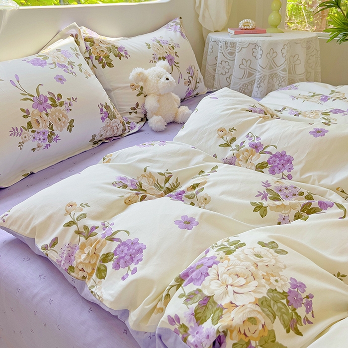 91家纺网 家纺一手货源 找家纺 暖芯优选 204新款直播爆款全棉-ins印花系列四件套纯棉三件套床单床笠 情迷