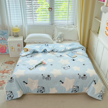 91家纺网 家纺一手货源 找家纺 （总）吉祥家纺 2024新款凉感丝印花夏被