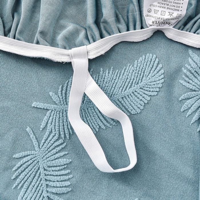 91家纺网 家纺一手货源 找家纺 兴妮雅家纺 2024新款舒棉绒羽毛款沙发套 舒棉绒羽毛款湖蓝