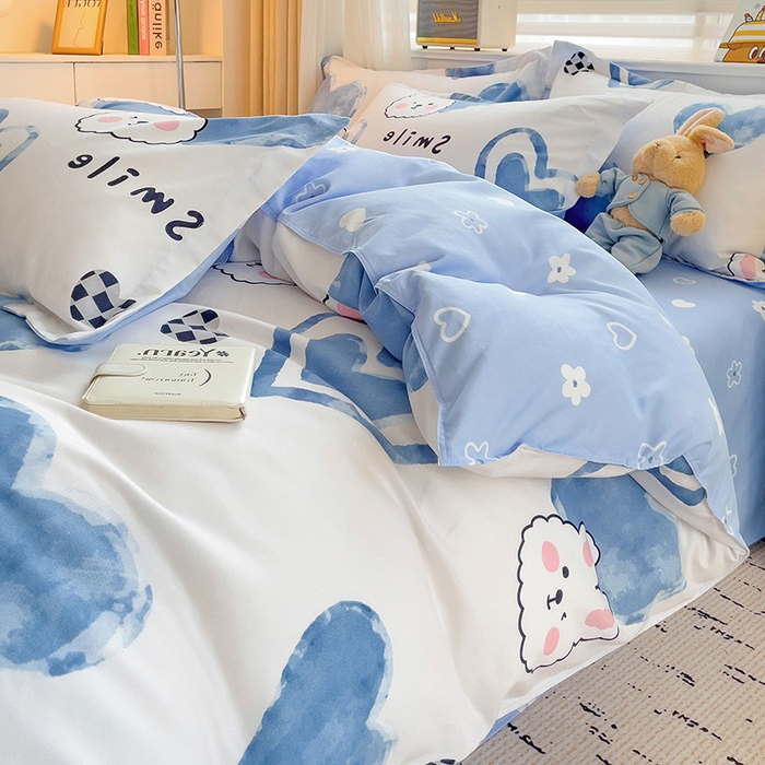 91家纺网 家纺一手货源 找家纺 优逸 2025新款植物羊绒单被套 甜心小熊