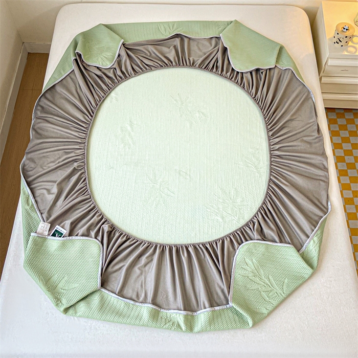 91家纺网 家纺一手货源 找家纺 吉象家纺 2024新款凉豆豆凉感软席凉席 竹叶绿