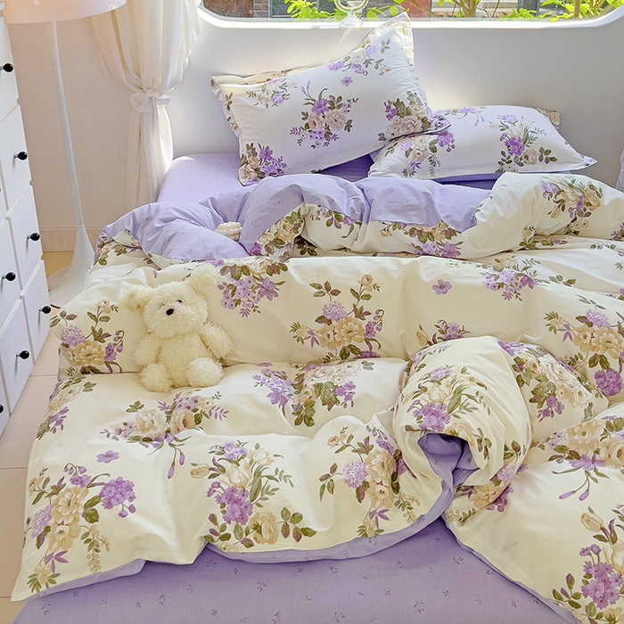 91家纺网 家纺一手货源 找家纺 暖芯优选 204新款直播爆款全棉-ins印花系列四件套纯棉三件套床单床笠 情迷