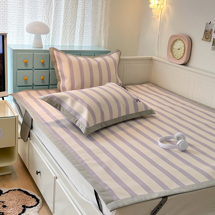 91家纺网 家纺一手货源 找家纺 （总）昔可家纺 2024新款印花绣花冰丝席平席款