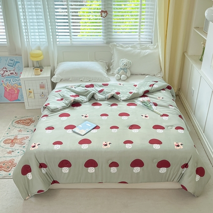 91家纺网 家纺一手货源 找家纺 （总）吉祥家纺 2024新款凉感丝印花夏被