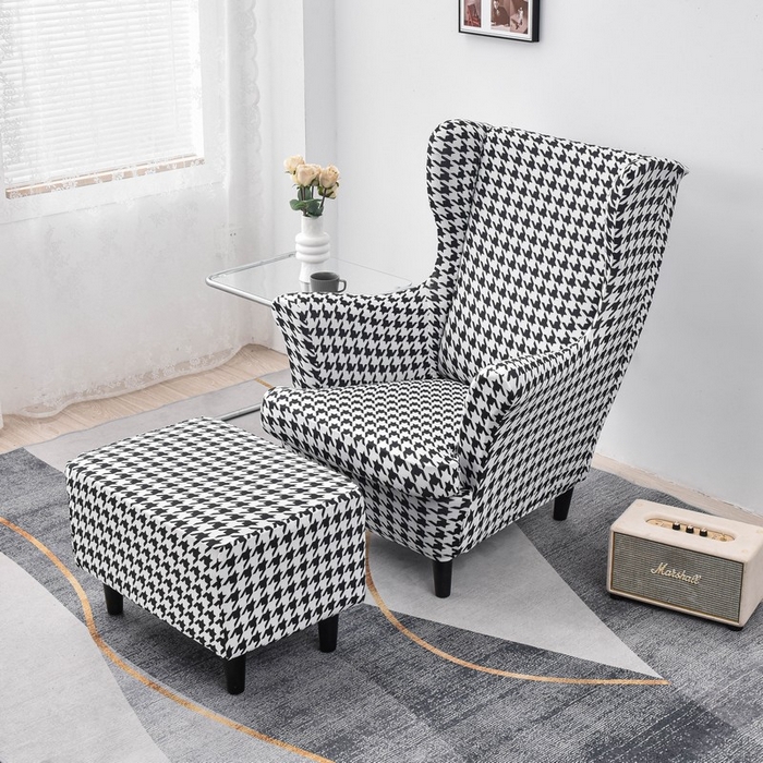 91家纺网 家纺一手货源 找家纺 兴妮雅家纺 2024新款老虎凳套黑白千鸟格