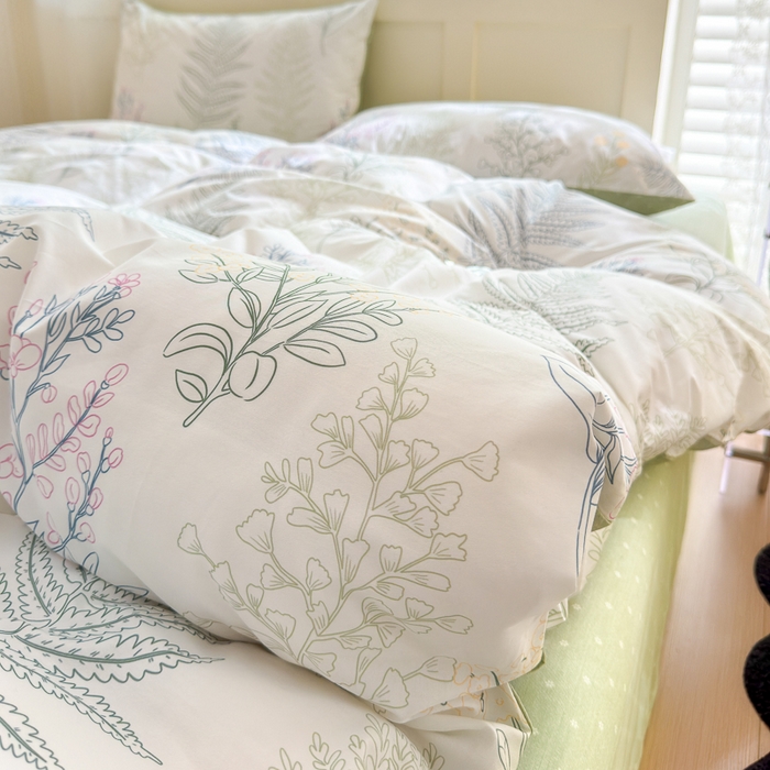 91家纺网 家纺一手货源 找家纺 清雅福 2024新款全棉13372小清新四件套和单品系列第四季 巴黎之恋