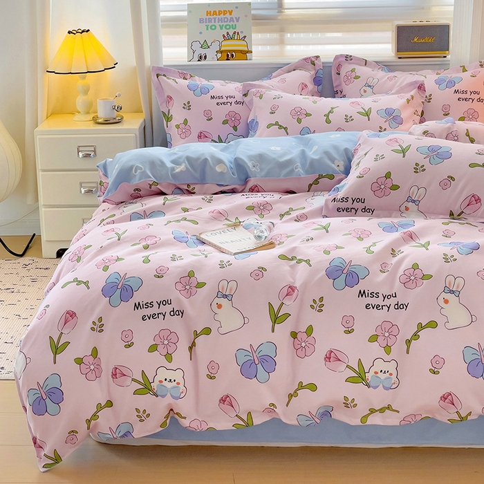 91家纺网 家纺一手货源 找家纺 优逸 2025新款植物羊绒单被套 田园花语