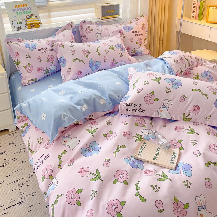 91家纺网 家纺一手货源 找家纺 优逸 2025新款植物羊绒单被套 田园花语