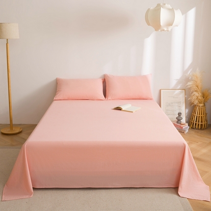 91家纺网 家纺一手货源 找家纺 雅萱家纺 2024新款雅萱-色织全棉水洗棉床单 床单-艾利斯粉