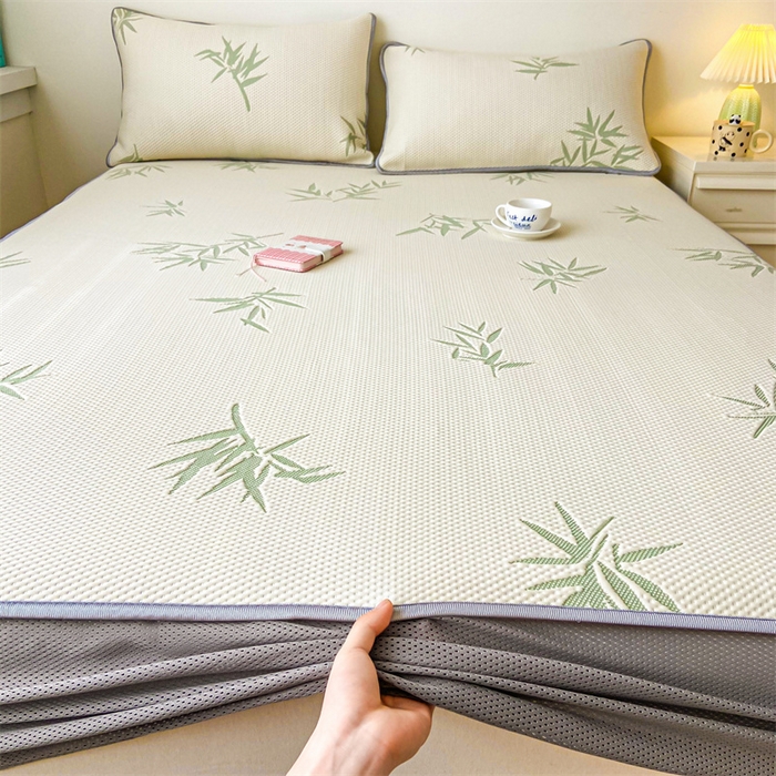 91家纺网 家纺一手货源 找家纺 吉象家纺 2024新款凉豆豆凉感软席凉席 竹叶白