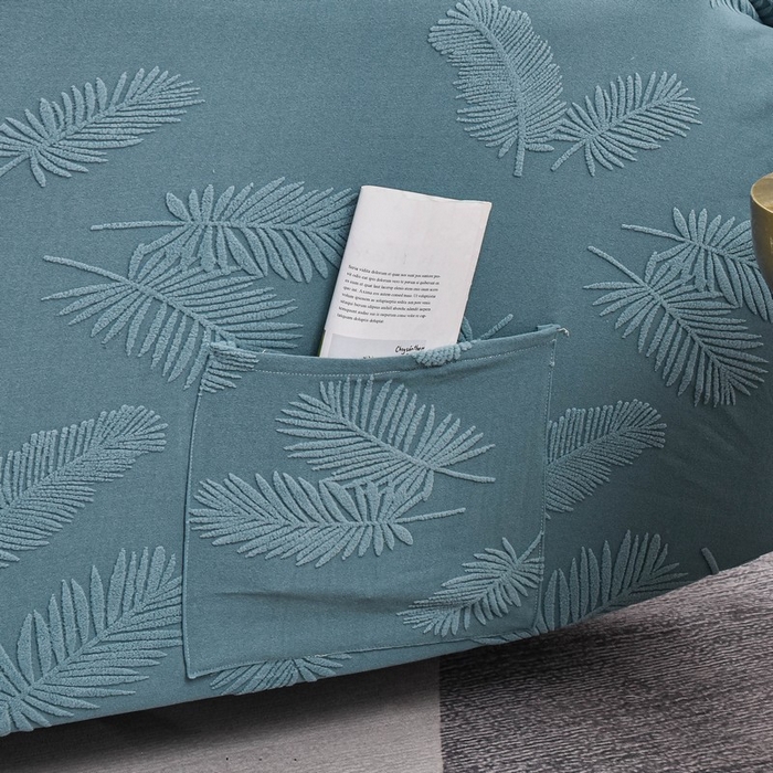 91家纺网 家纺一手货源 找家纺 兴妮雅家纺 2024新款舒棉绒羽毛款沙发套 舒棉绒羽毛款湖蓝