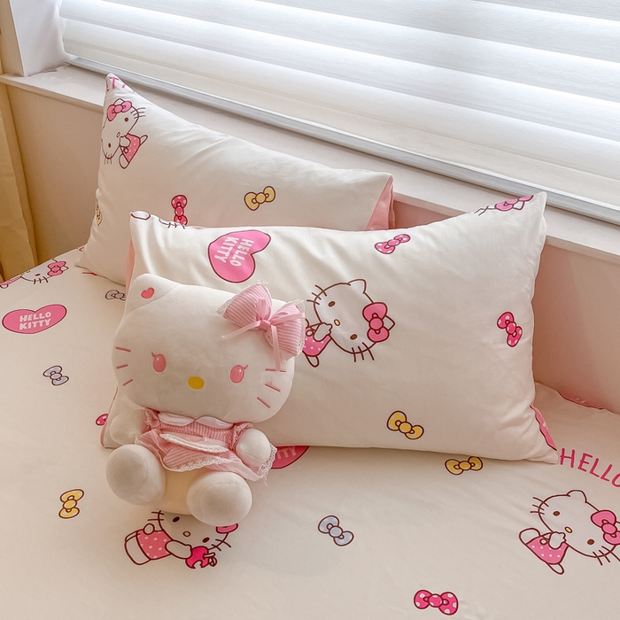 91家纺网 家纺一手货源 找家纺 金爱家 2024新款纯棉小版单品床笠 床笠款-爱心kt