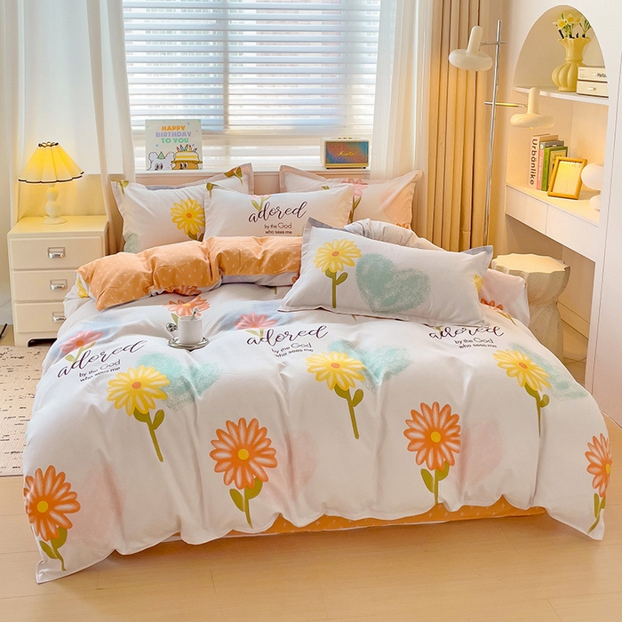 91家纺网 家纺一手货源 找家纺 优逸 2025新款植物羊绒单被套 向阳花开