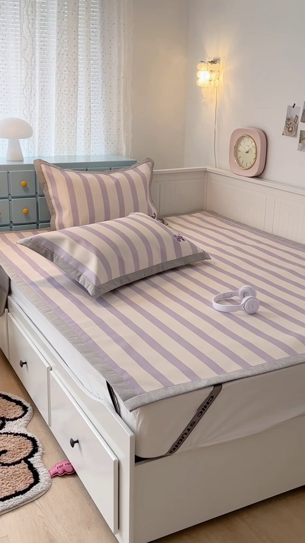 91家纺网 家纺一手货源 找家纺 （总）昔可家纺 2024新款印花绣花冰丝席平席款