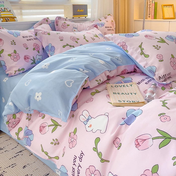 91家纺网 家纺一手货源 找家纺 优逸 2025新款植物羊绒单被套 田园花语