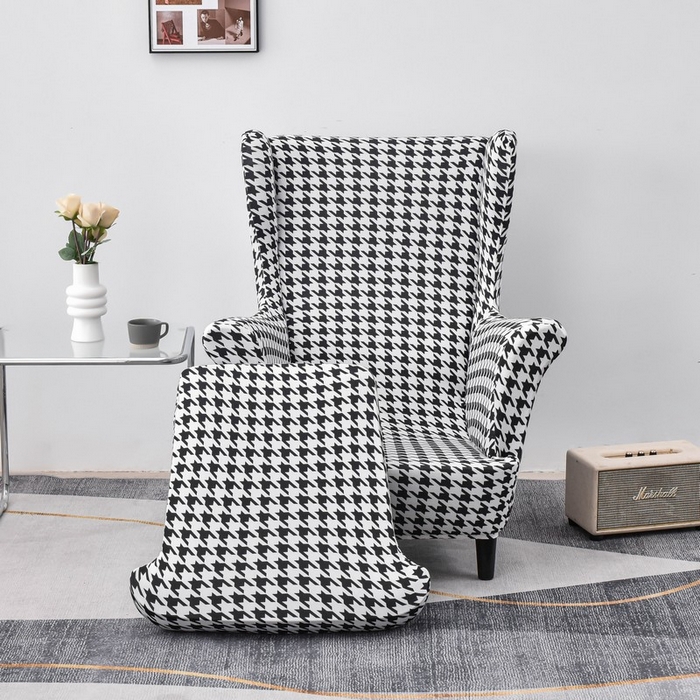 91家纺网 家纺一手货源 找家纺 兴妮雅家纺 2024新款老虎凳套黑白千鸟格