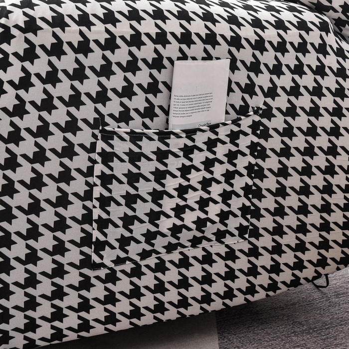 91家纺网 家纺一手货源 找家纺 兴妮雅家纺 2024新款芝华士沙发套黑白千鸟格