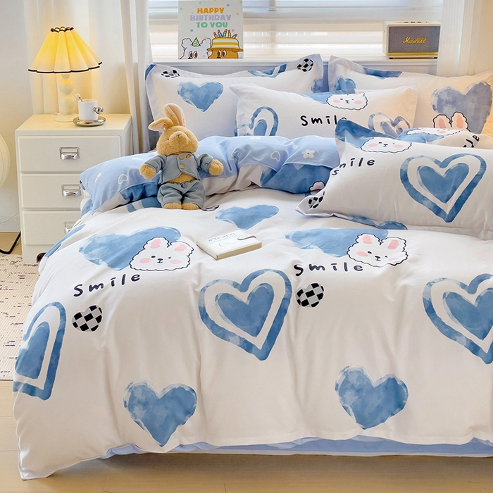 91家纺网 家纺一手货源 找家纺 优逸 2025新款植物羊绒单被套 甜心小熊