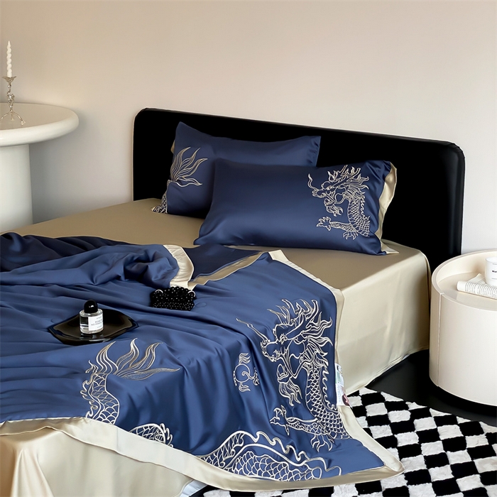 91家纺网 家纺一手货源 找家纺 （总）星野 2024新款轻奢80天丝夏被—龙被