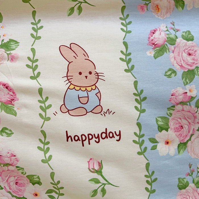 91家纺网 家纺一手货源 找家纺 暖芯优选 204新款直播爆款全棉-ins印花系列四件套纯棉三件套床单床笠 蔷薇花语