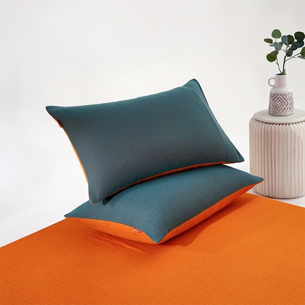 91家纺网 家纺一手货源 找家纺 （总）春皖家纺 2024新款全棉双层纱纯色双拼套件单品系列-枕套