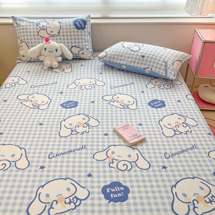 91家纺网 家纺一手货源 找家纺 金爱家 2024新款纯棉小版单品床笠 床笠款-甜甜玉桂狗