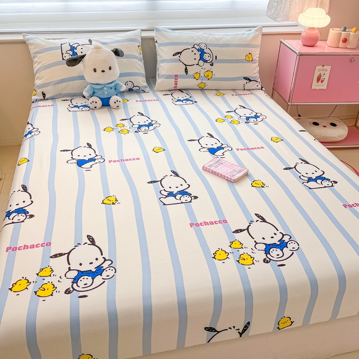 91家纺网 家纺一手货源 找家纺 金爱家 2024新款纯棉小版单品床笠 床笠款-快乐帕哈狗