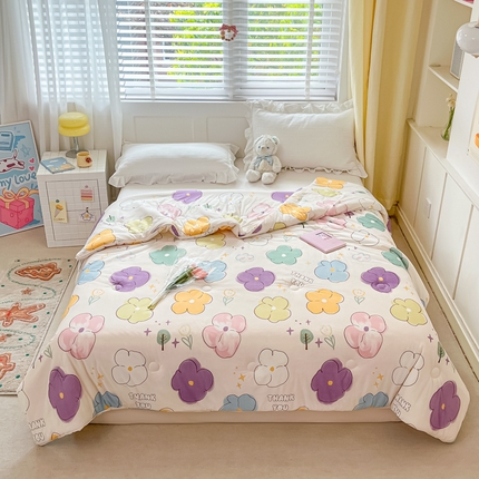 91家纺网 家纺一手货源 找家纺 （总）吉祥家纺 2024新款凉感丝印花夏被