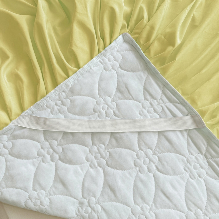 91家纺网 家纺一手货源 找家纺 罗艺轩 2024新款公主风水洗棉夹棉单床裙-浪漫满屋床 浪漫满屋-元气绿