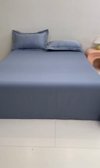 91家纺网 家纺一手货源 找家纺 七仙女家纺2025新款A类水洗真丝冰丝床单系列 梦幻家园-静谧兰