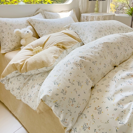 暖芯优选 204新款直播爆款全棉-ins印花系列四件套纯棉三件套床单床笠 山林