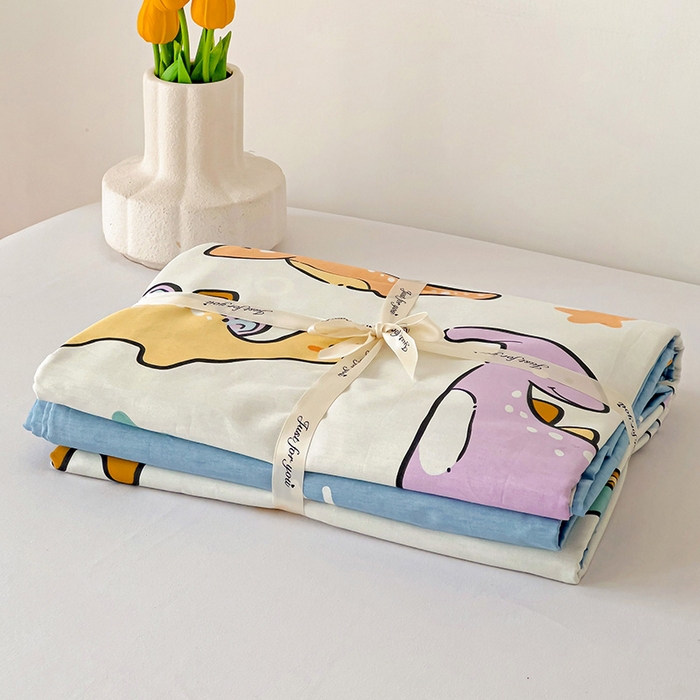 91家纺网 家纺一手货源 找家纺 暖芯优选 204新款直播爆款全棉-ins印花系列四件套纯棉三件套床单床笠 飞龙世纪