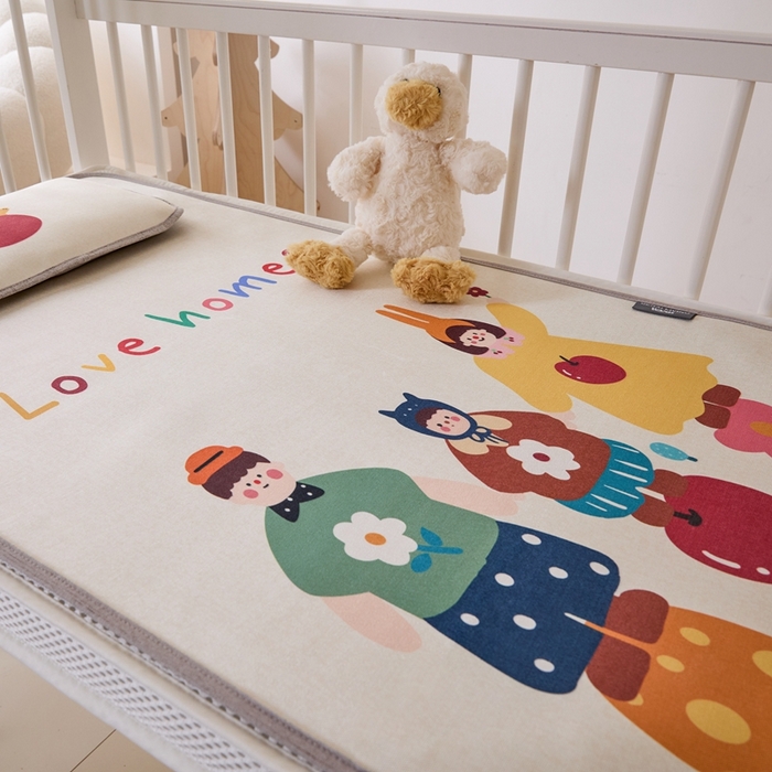 91家纺网 家纺一手货源 找家纺 本希家居 2024新款婴儿席系列高端可水洗冰丝席 美好一家婴儿席