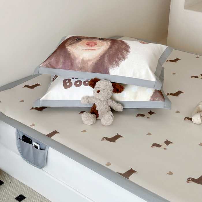 91家纺网 家纺一手货源 找家纺 圆岛 2024新款A类900D萌宠系列冰丝养生席 腊肠小狗