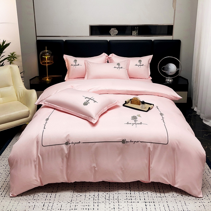 91家纺网 家纺一手货源 找家纺 （总）宜家坊 2024春夏新品水洗天丝棉轻奢刺绣四件套水洗真丝冰丝-芸伊