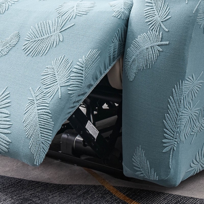 91家纺网 家纺一手货源 找家纺 兴妮雅家纺 2024新款舒棉绒羽毛款沙发套 舒棉绒羽毛款湖蓝