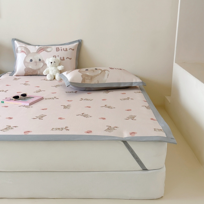 91家纺网 家纺一手货源 找家纺 （总）圆岛 2024新款A类900D萌宠系列冰丝养生席