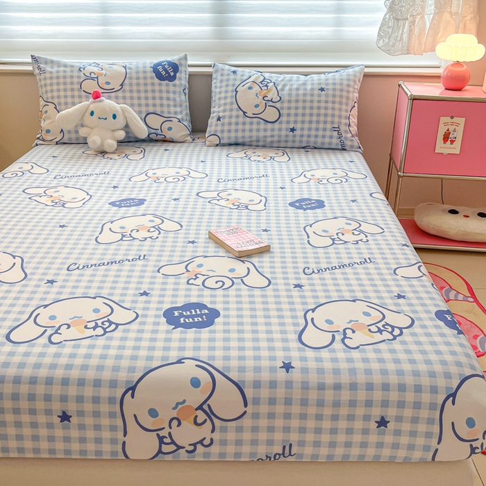 91家纺网 家纺一手货源 找家纺 金爱家 2024新款纯棉小版单品床笠 床笠款-甜甜玉桂狗