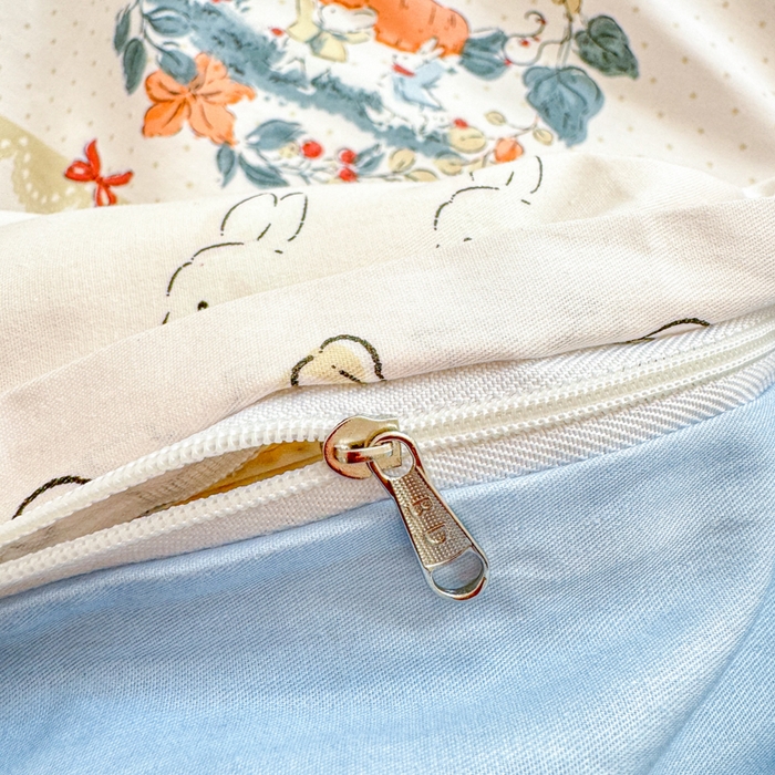 91家纺网 家纺一手货源 找家纺 清雅福 2024新款全棉13372小清新四件套和单品系列第四季 维西兔