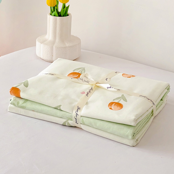 91家纺网 家纺一手货源 找家纺 暖芯优选 204新款直播爆款全棉-ins印花系列四件套纯棉三件套床单床笠 芮心