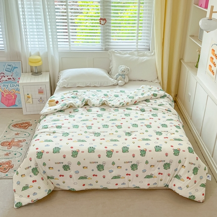 91家纺网 家纺一手货源 找家纺 （总）吉祥家纺 2024新款凉感丝印花夏被